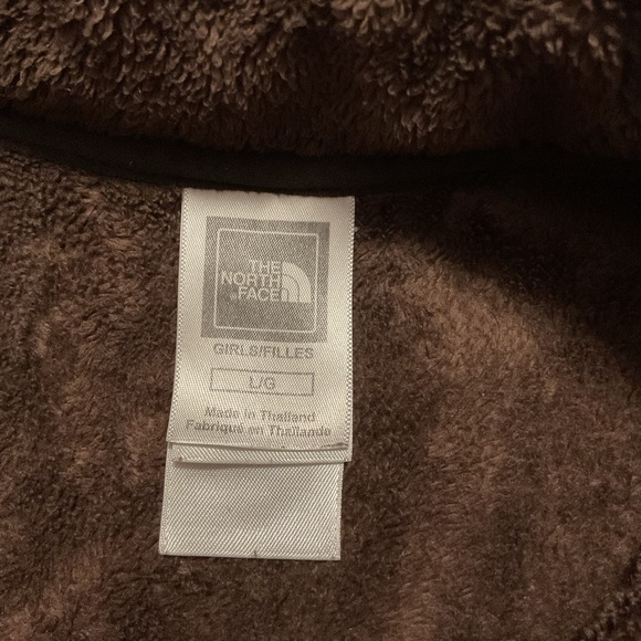 The North Face Girls Osito Plush Fleece Pullover Jacket Brown - Picture 8 of 10
